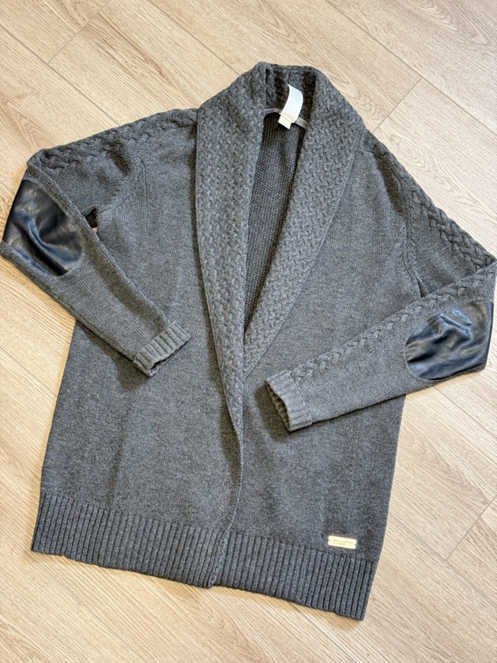 Noel Asmar Equestrian Women’s Shawl Collar Gray Sweater Cardigan Sz.S Cashmere